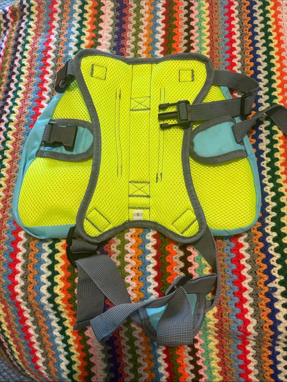 Light Blue Waist Pack with Geometric Pattern